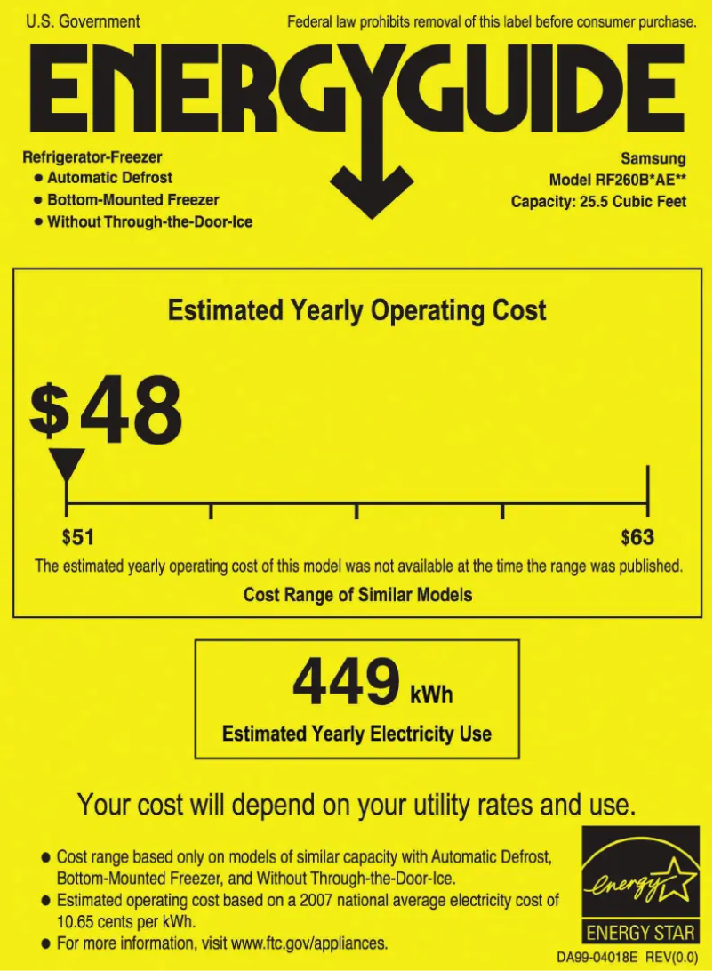 Imagen de la primera página del manual del dispositivo RF260BEAESR