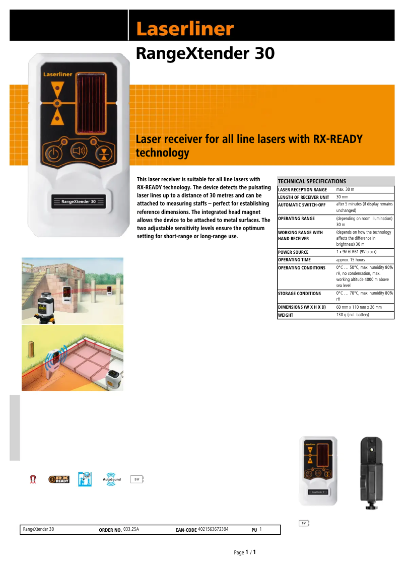 Imagen de la primera página del manual del dispositivo RangeXtender 30 Mag