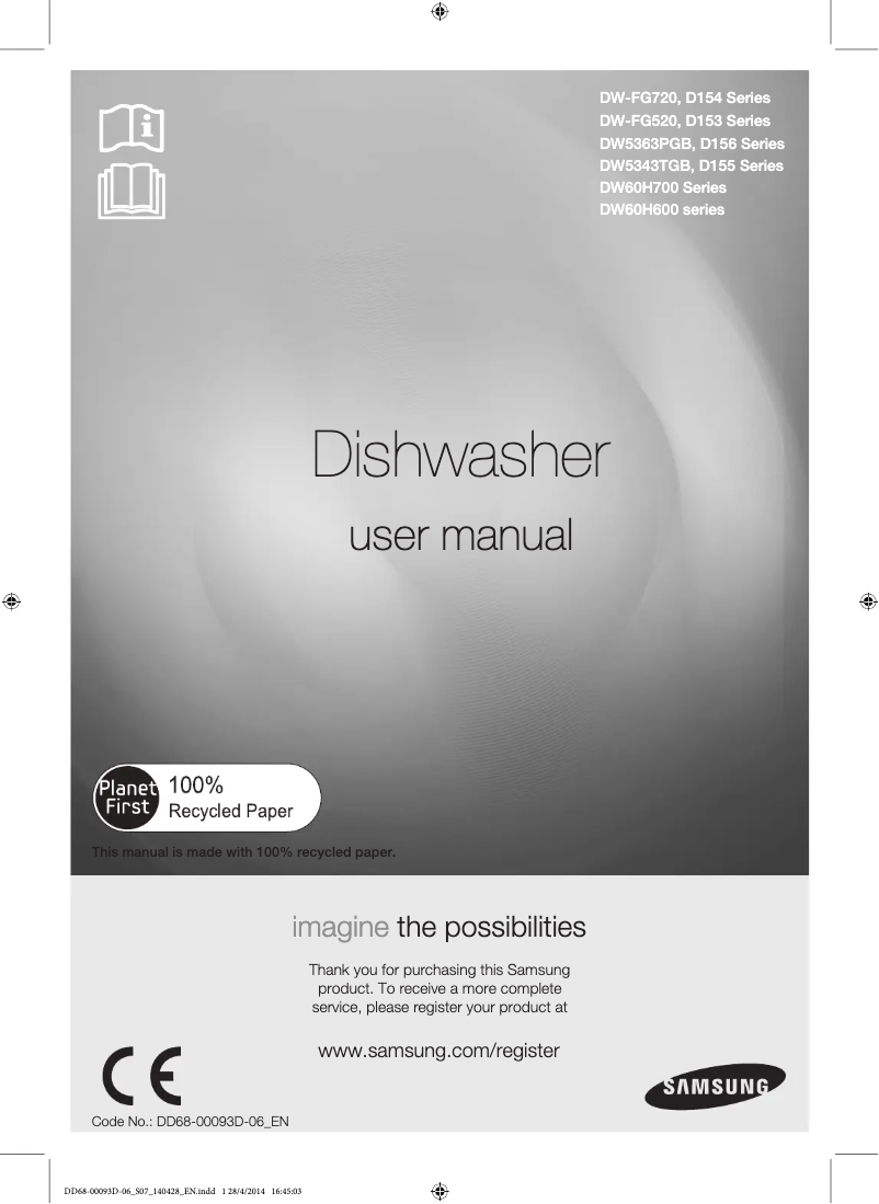 Imagen de la primera página del manual del dispositivo DW60H700FEA