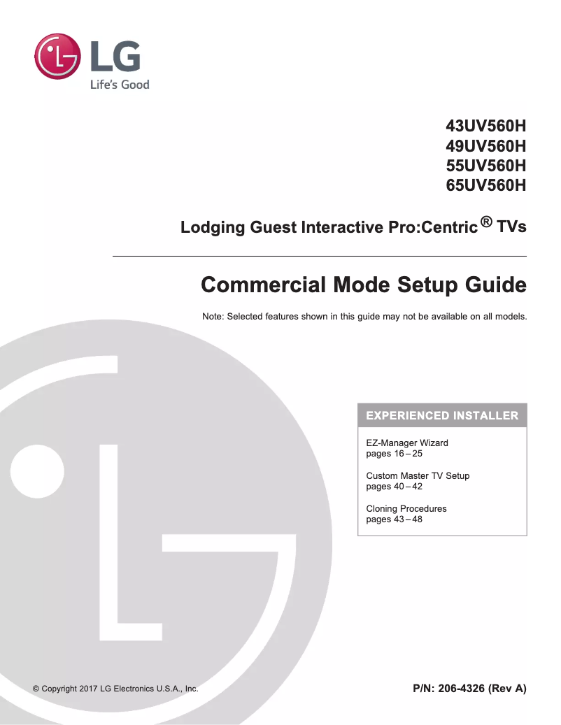 Imagen de la primera página del manual del dispositivo 43UV560H