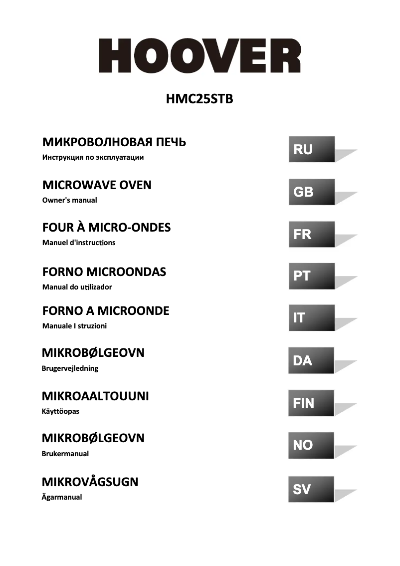 Página nº 1 - Manual de usuario Hoover HMC25STB