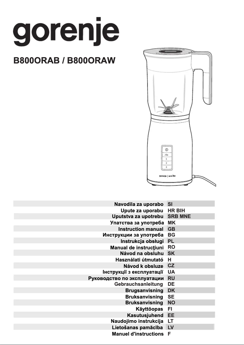 Página 1 del manual Manual de instrucciones Gorenje B800ORAB