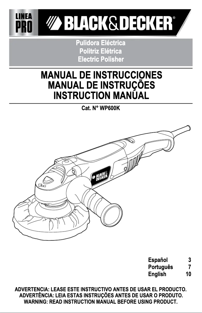 Imagen de la primera página del manual del dispositivo WP600K