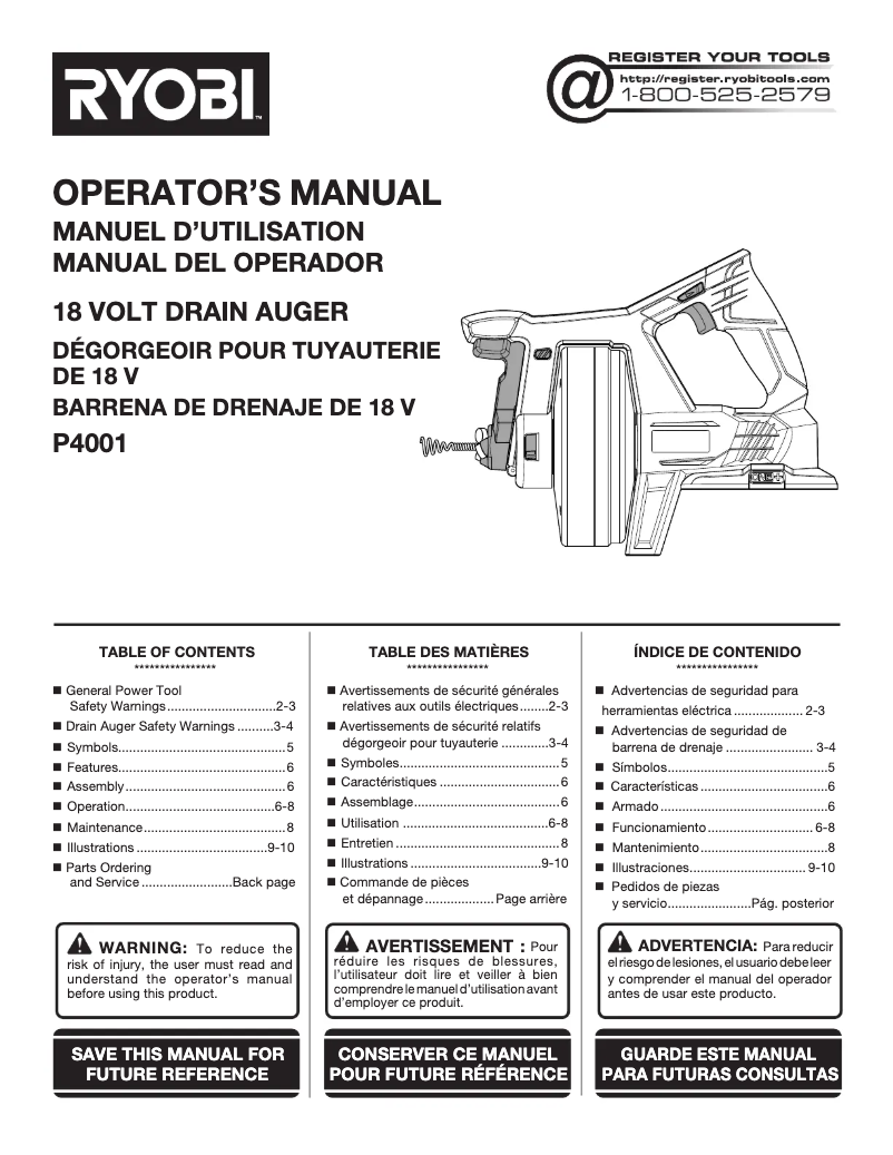 Imagen de la primera página del manual del dispositivo P4001