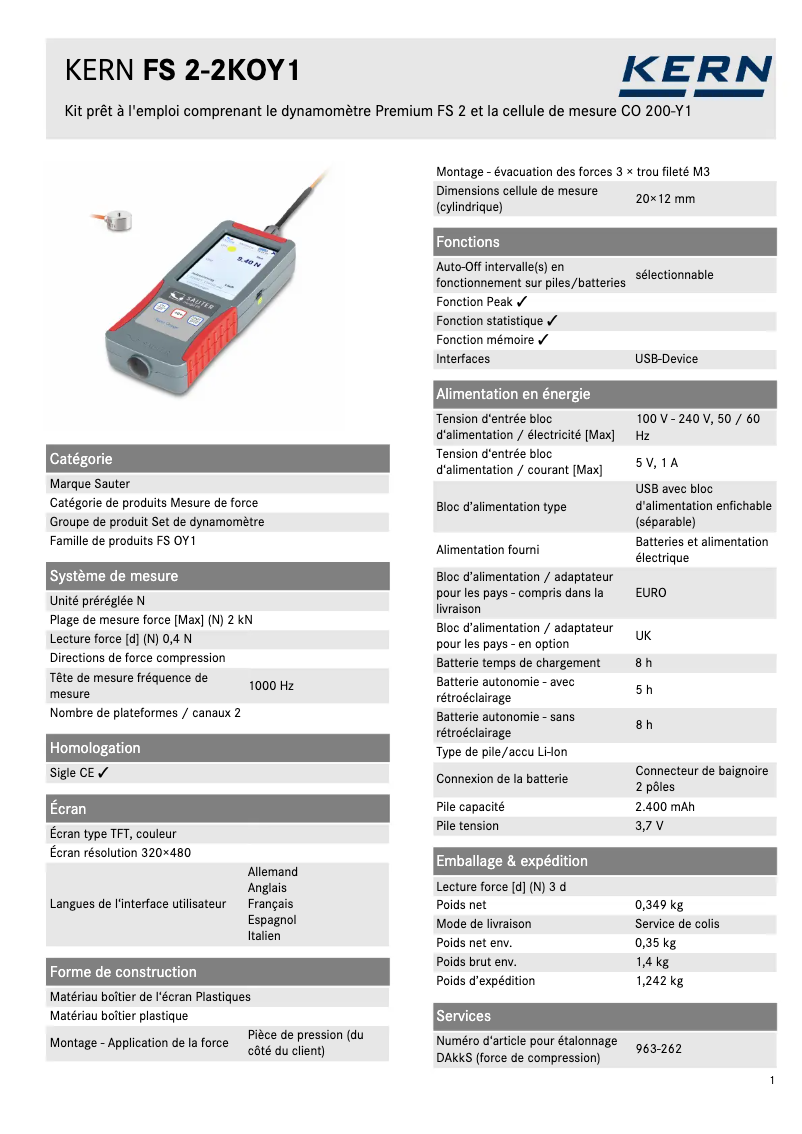 Imagen de la primera página del manual del dispositivo FS 2-2KOY1