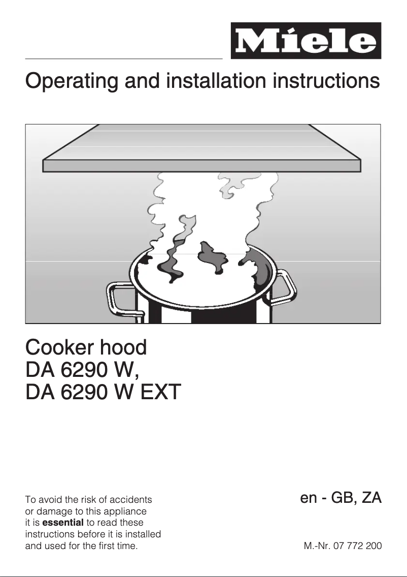 Página 1 del manual Manual de usuario Miele DA 6290 W Ext
