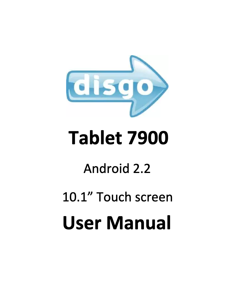 Página 1 del manual Manual de usuario Disgo Tablet 7900