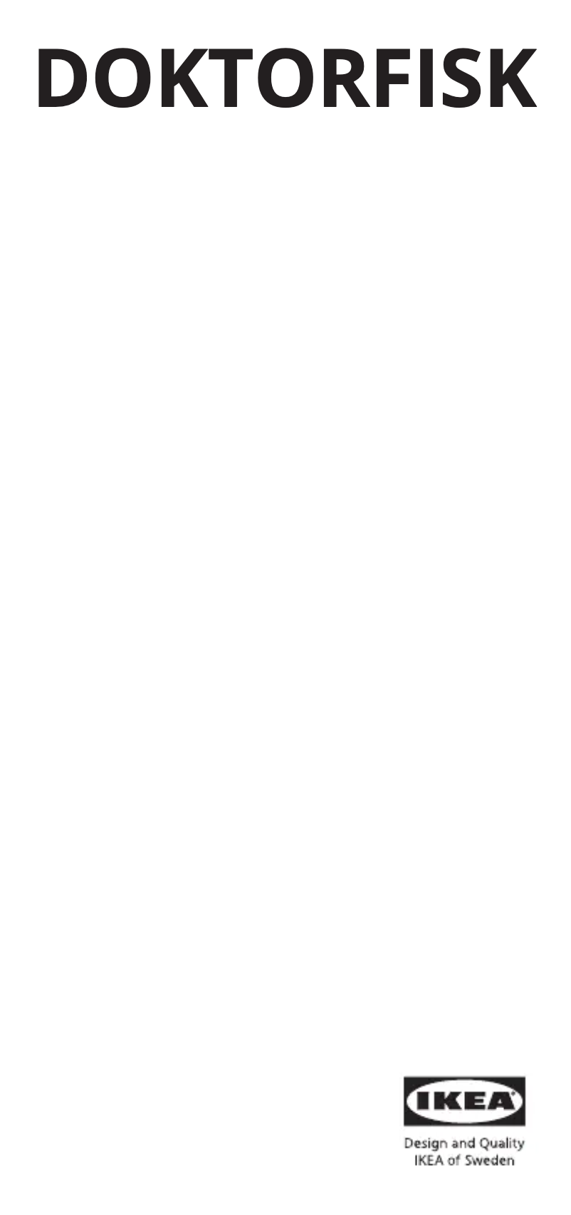 Imagen de la primera página del manual del dispositivo DOKTORFISK 805.566.70