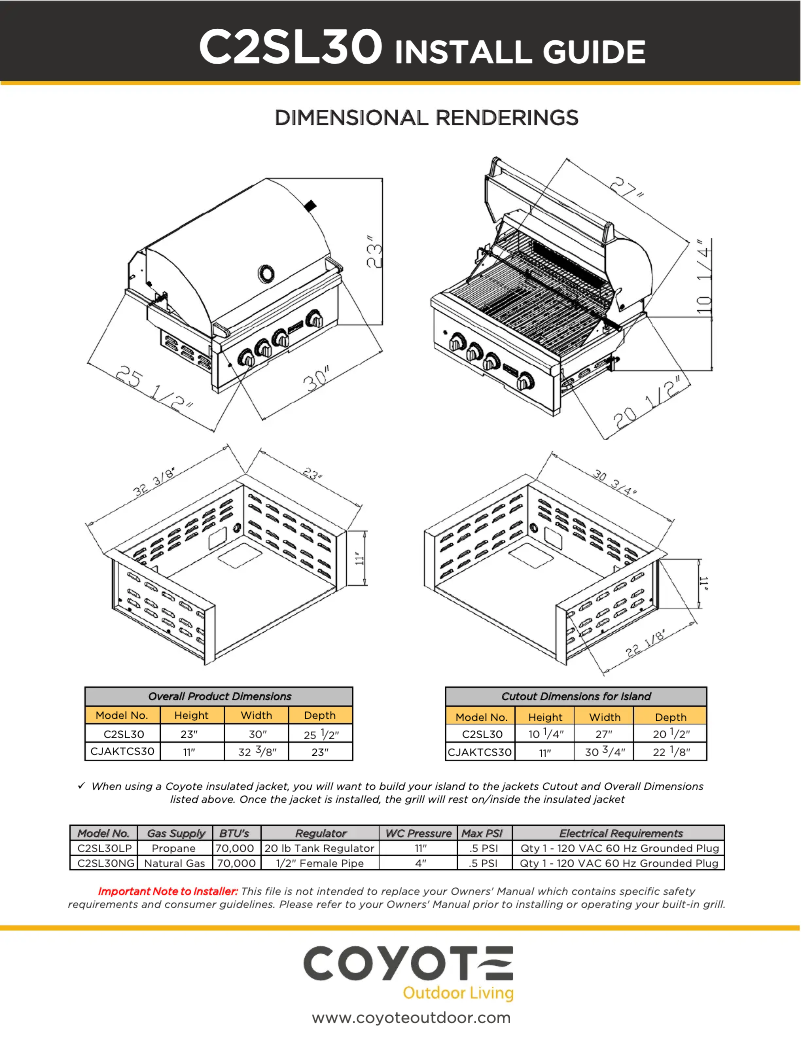 Imagen de la primera página del manual del dispositivo C2SL30LP