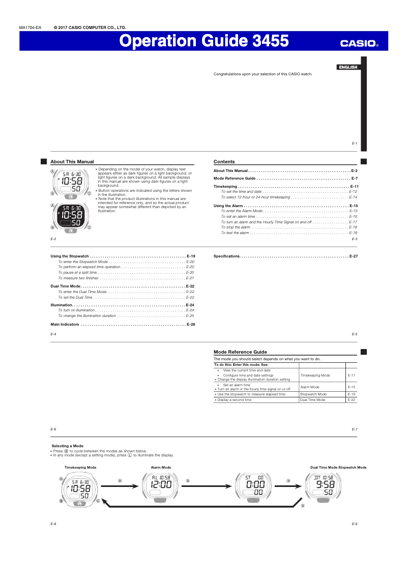 Página 1 del manual Manual de usuario Casio Collection LW-203-4AVEF