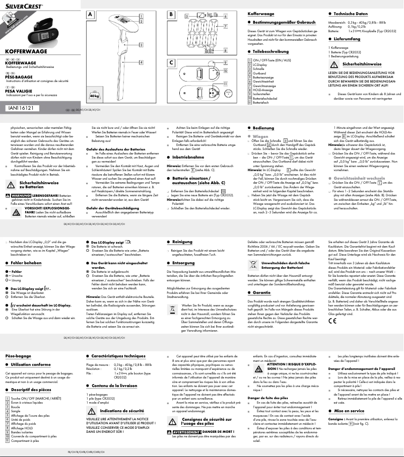 Imagen de la primera página del manual del dispositivo IAN 116121