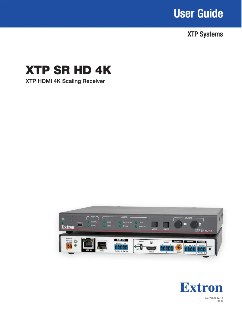 Página 1 del manual Manual de usuario Extron XTP SR HD 4K