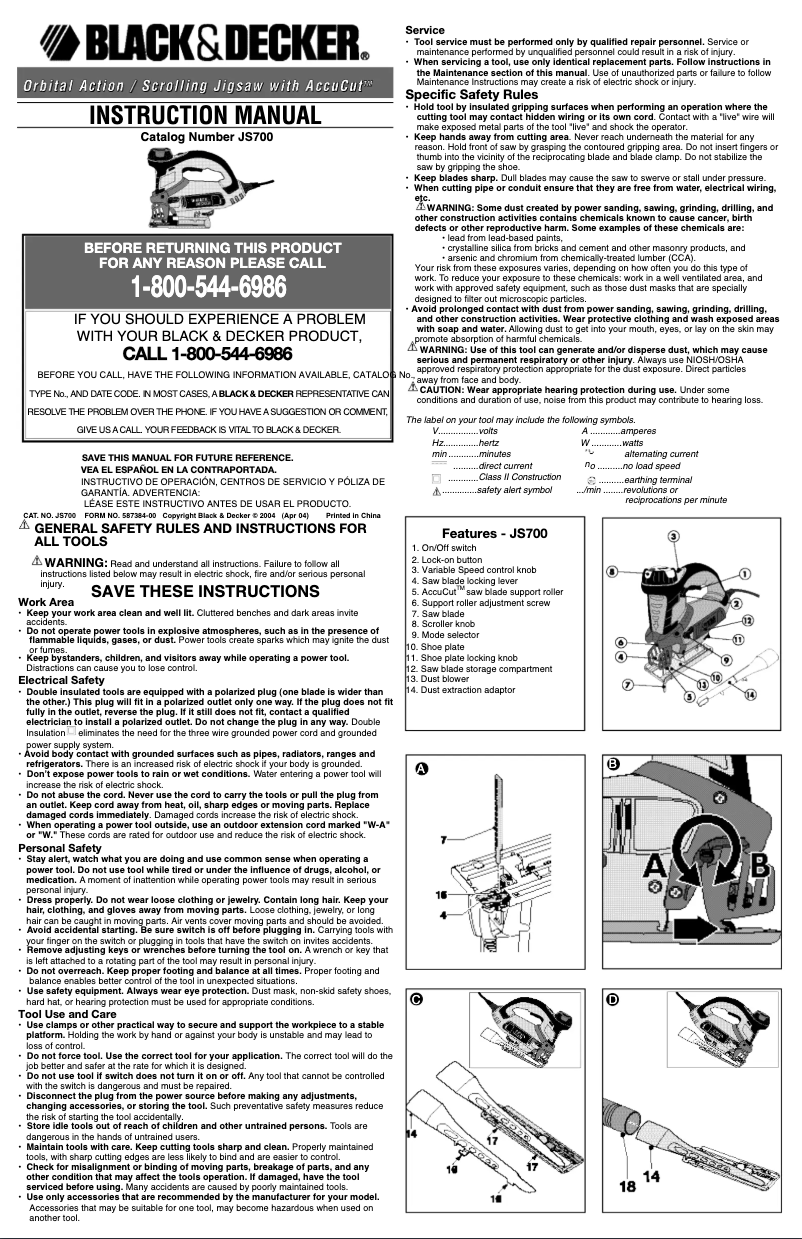 Imagen de la primera página del manual del dispositivo JS700BL