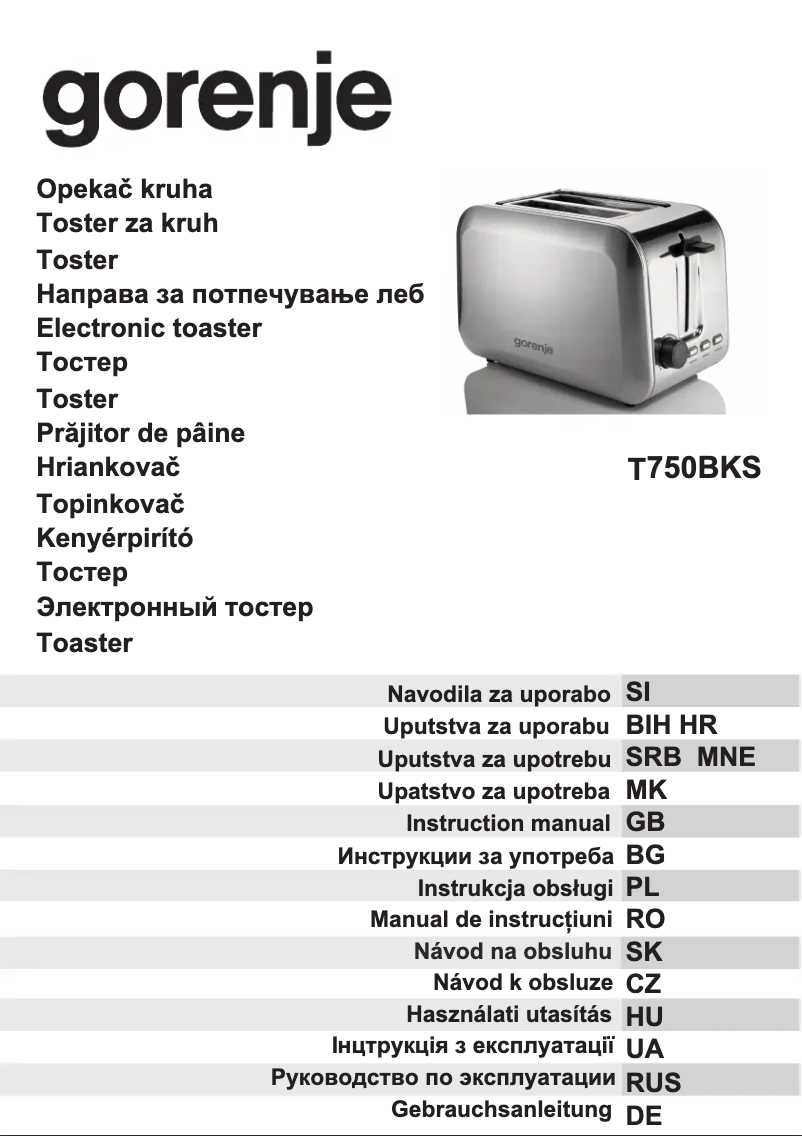 Imagen de la primera página del manual del dispositivo T750BKS