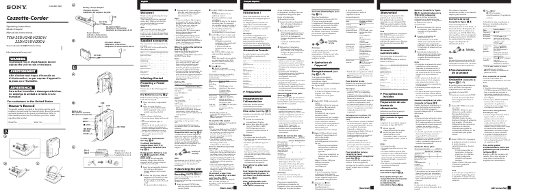 Página 1 del manual Manual de usuario Sony TCM-25DV