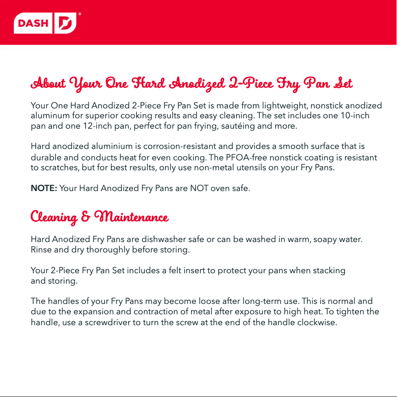 Imagen de la primera página del manual del dispositivo Hard Anodized 2pc DOHA200RMAQ02