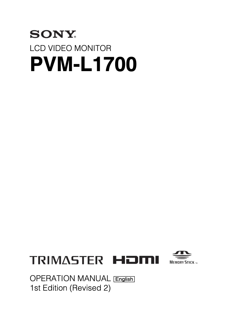 Imagen de la primera página del manual del dispositivo PVM-L1700