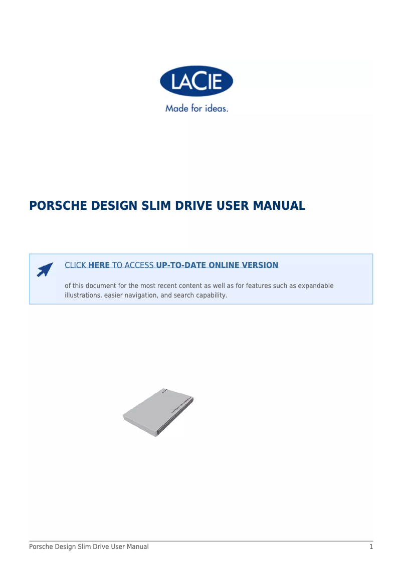 Imagen de la primera página del manual del dispositivo Porsche Design P'9223