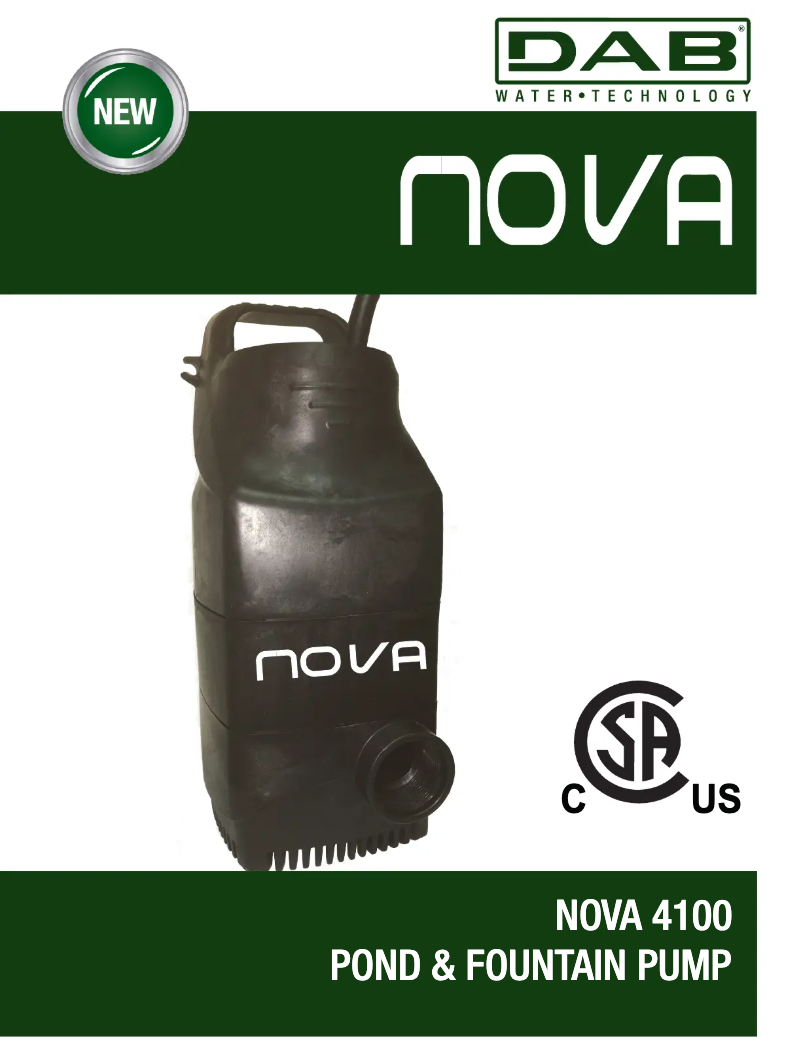 Página 1 del manual Ficha técnica DAB Nova 4100