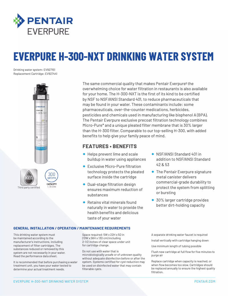 Imagen de la primera página del manual del dispositivo H-300-NXT