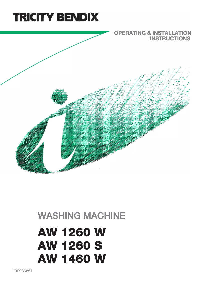 Página 1 del manual Manual de usuario Tricity Bendix AW 1260 S