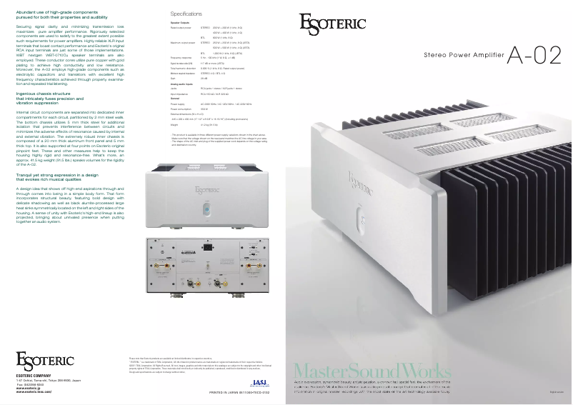Página nº 1 - Folleto Esoteric A-02