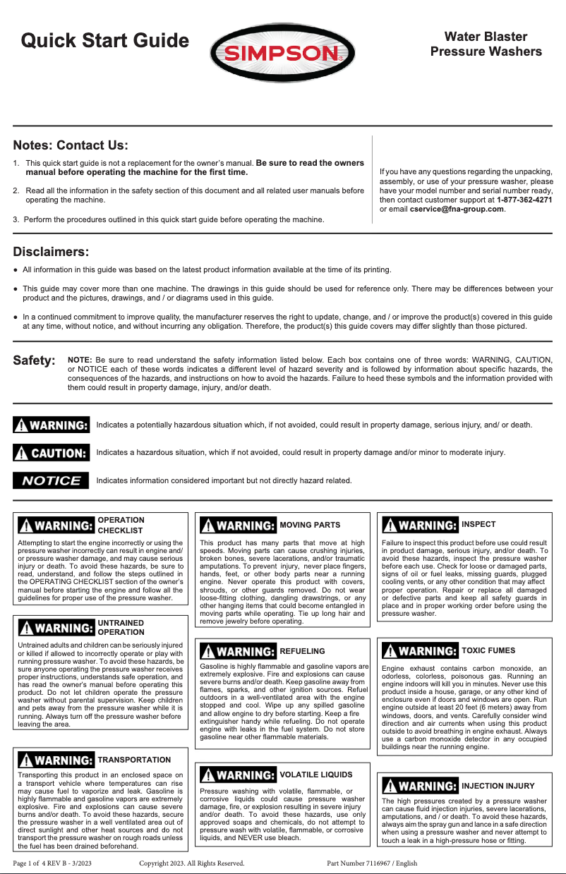 Página 1 del manual Guía de inicio rápido Simpson ALWB60828-S