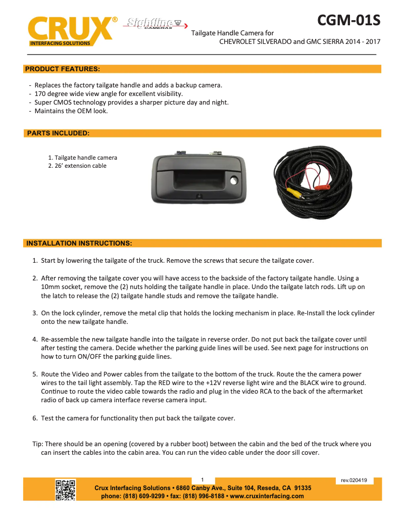 Página 1 del manual Manual de usuario CRUX CGM-01S