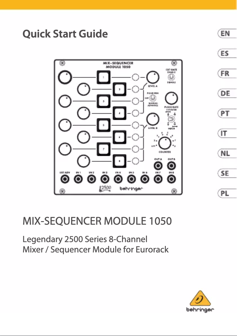 Página 1 del manual Manual de usuario Behringer Mix-Sequencer Module 1050