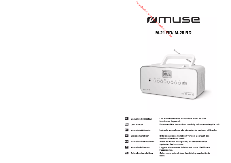 Imagen de la primera página del manual del dispositivo M-28 RDW