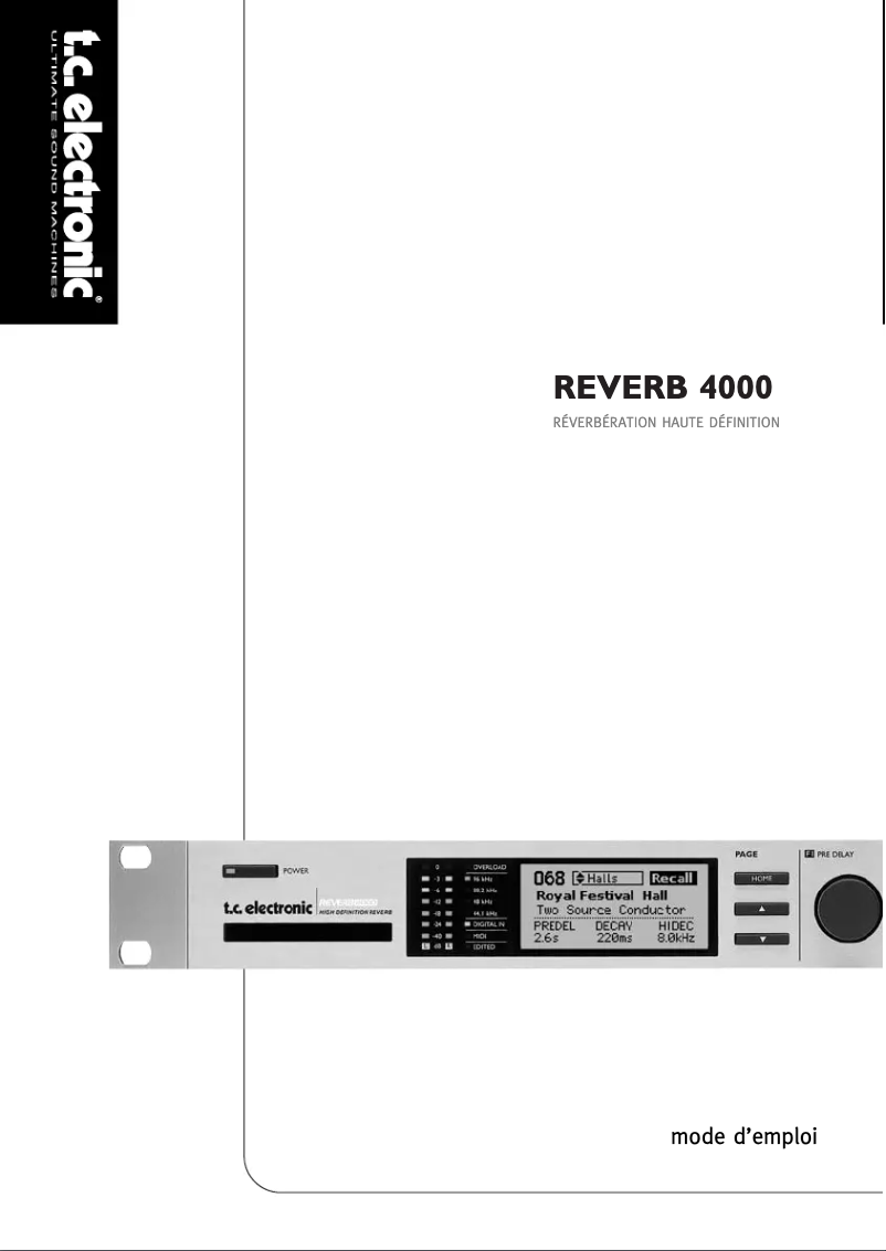 Imagen de la primera página del manual del dispositivo Reverb 4000