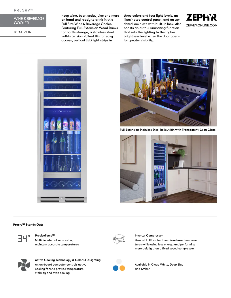 Página 1 del manual Ficha técnica Zephyr Presrv PRWB24F02BG