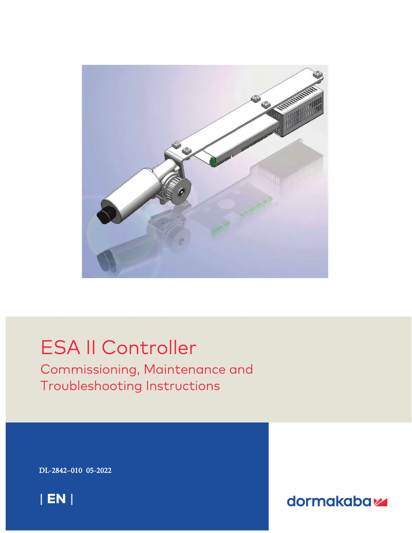 Imagen de la primera página del manual del dispositivo ESA II