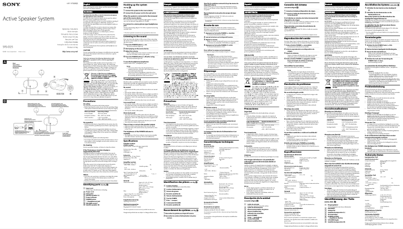 Página 1 del manual Manual de usuario Sony SRS-D25PC