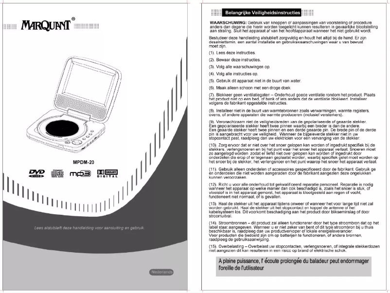 Imagen de la primera página del manual del dispositivo MPDM20