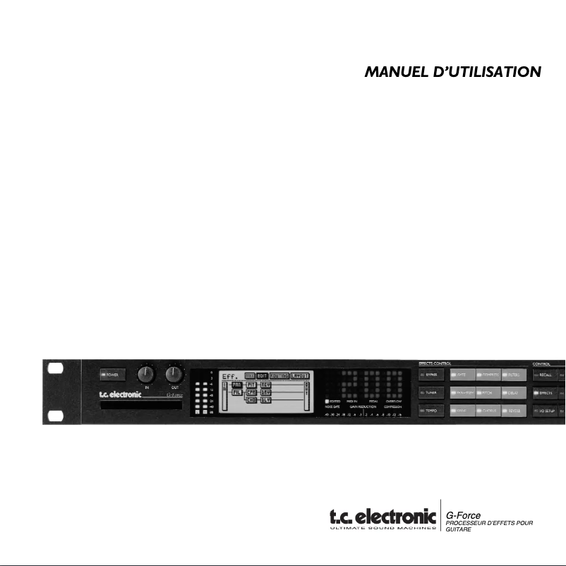Imagen de la primera página del manual del dispositivo G-Force