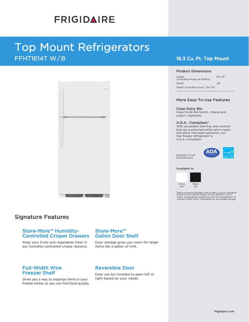 Imagen de la primera página del manual del dispositivo FFHT1614T