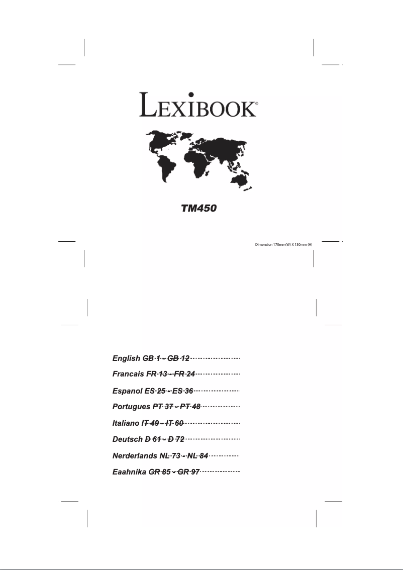 Página nº 1 - Manual de usuario Lexibook Touchman TM450