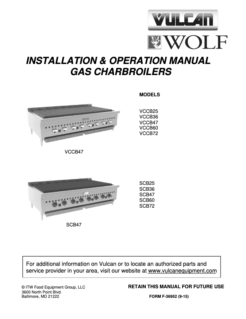 Página 1 del manual Manual de usuario Vulcan VCCB25