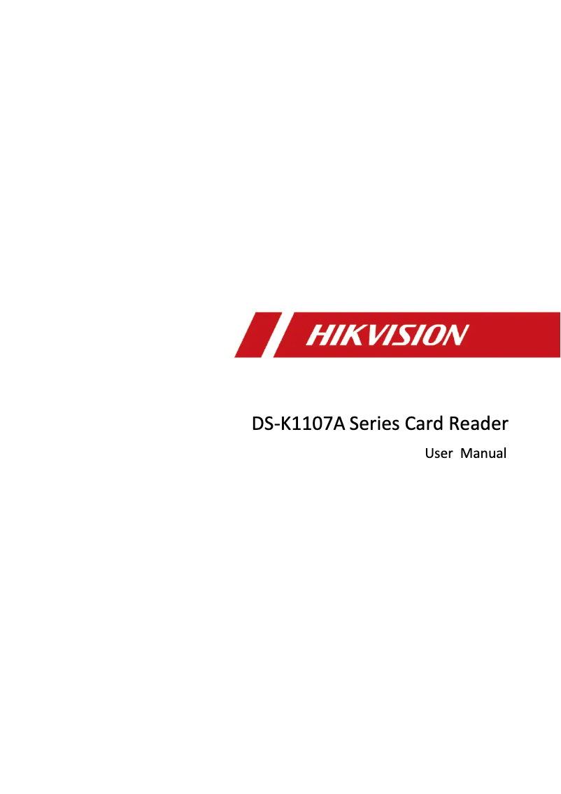 Página 1 del manual Manual de usuario Hikvision DS-K1107AE