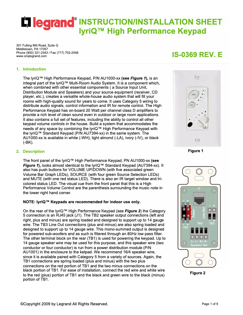 Imagen de la primera página del manual del dispositivo lyriQ