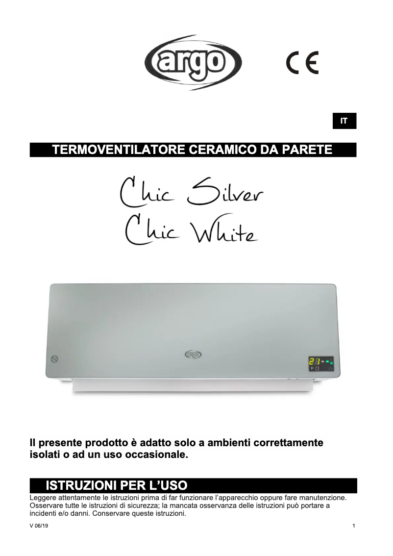 Imagen de la primera página del manual del dispositivo Chic