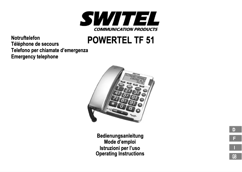 Página 1 del manual Manual de usuario Switel PowerTel TF 51