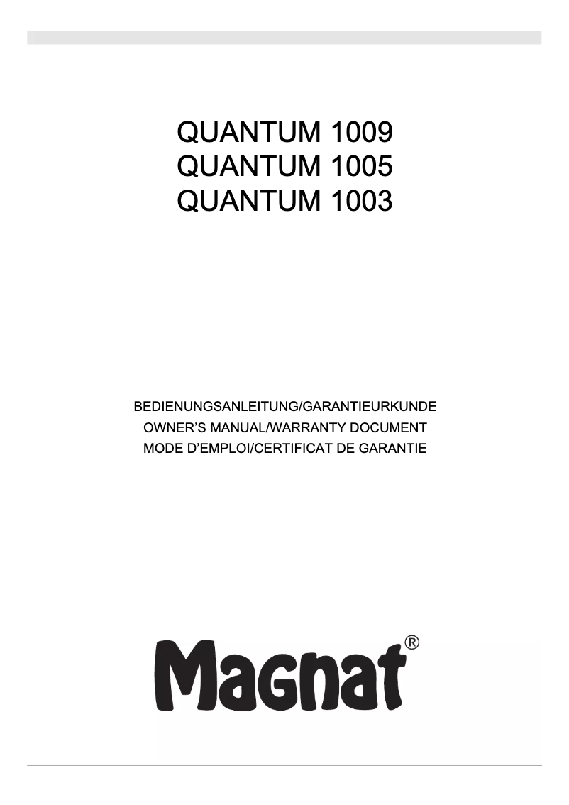 Página nº 1 - Manual de usuario Magnat Quantum 1009