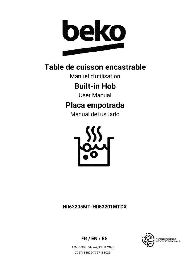 Página 1 del manual Manual de usuario Beko HII63205MT