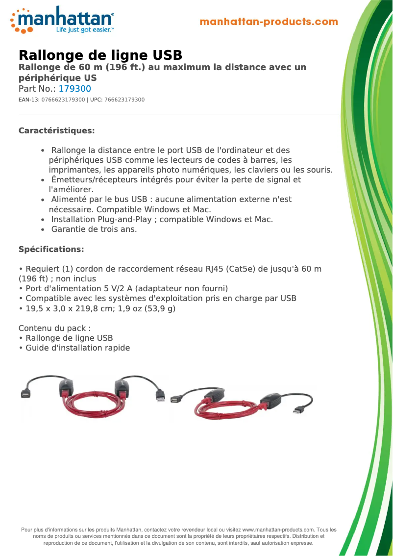 Página 1 del manual Ficha técnica Manhattan 179300