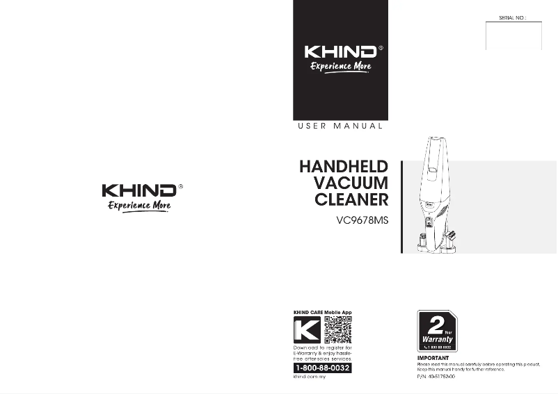 Página 1 del manual Manual de usuario Khind VC9678MS