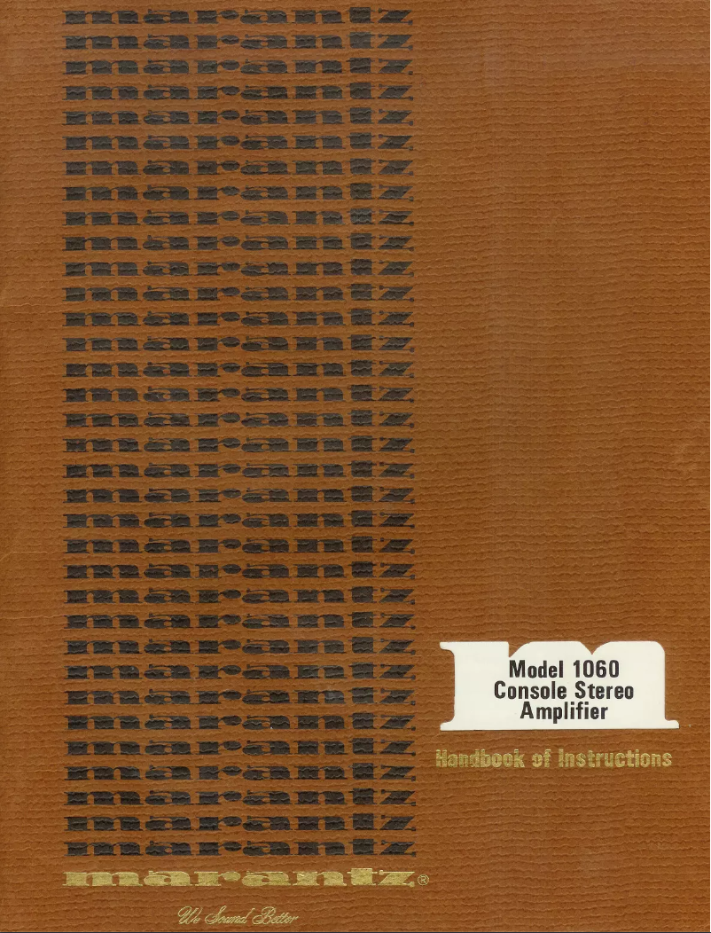 Página 1 del manual Manual de usuario Marantz Model 1060