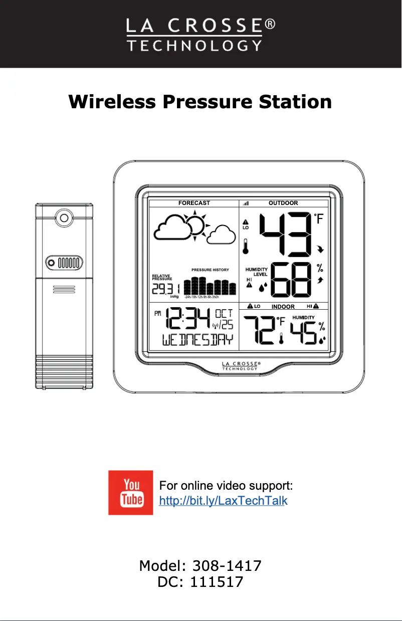 Imagen de la primera página del manual del dispositivo 308-1417