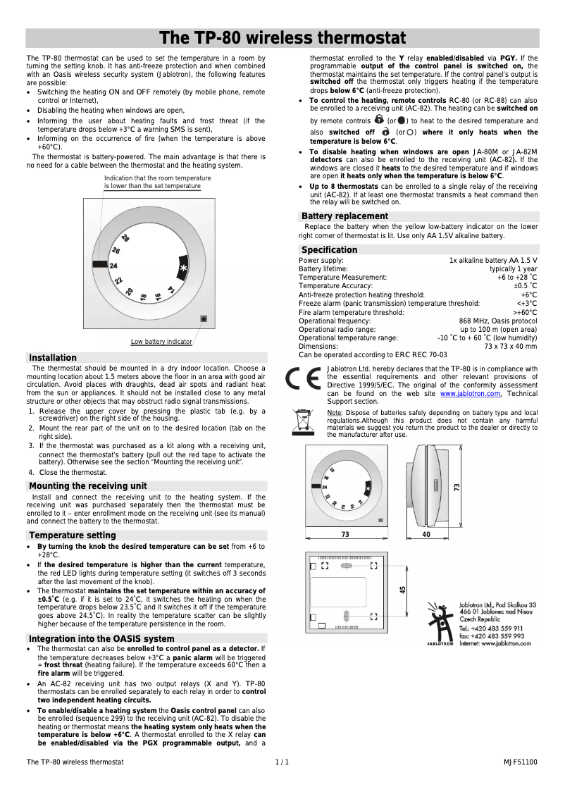 Página 1 del manual Manual de usuario Joblotron TP-80